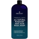 First Botany Rosemary Mint body wash bottle shows refreshing daily cleansing with plant-based ingredients.