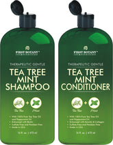 First Botany Tea Tree Mint Shampoo bottle with invigorating cleanse and scalp soothing.