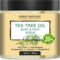 First Botany Tea Tree Oil Scrub salt crystals closeup for exfoliation