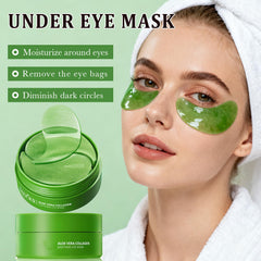 Firstfly eye patches in spa-like setup for relaxing skincare routine.