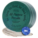 Firsthand pomade jar close-up showing smooth texture for flexible hold