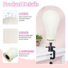 Firstwon adjustable wig head height enhances comfort during cutting, coloring, and styling practice