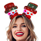 Firuilo Christmas headband with light-up snowman for festive wear and photos
