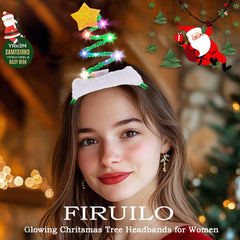 Firuilo Christmas headband with star detail and LED lights enhances party vibes and photo ops.