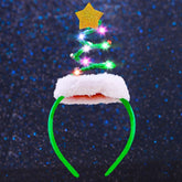 Firuilo light-up Christmas headband with bells features a festive tree design for joyful celebrations.