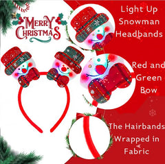 Firuilo snowflake bow headpiece glows for parties and events