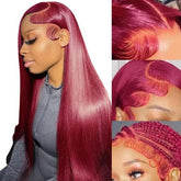Fiumer Burgundy Wig 28inch straight texture for versatile daily styling