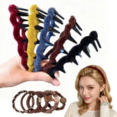 Five Pcs Zig Zag Headbands back view shows secure all-day fit
