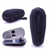 Fivoras hard storage case inside view protects Philips Norelco shaver during travel
