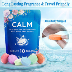 Fizzgarden shower steamer in rose scent, known for its calming and soothing properties.