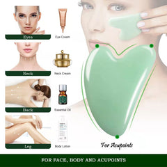 Flagest jade-stone Gua Sha close-up shows ultra-smooth surface for gentle skin therapy.
