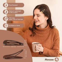 FLAREANN neutral shades brown clip provides strong grip for thick or textured hair