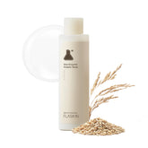 Flaskin Milky Toner bottle closeup highlights hydrating barrier support.