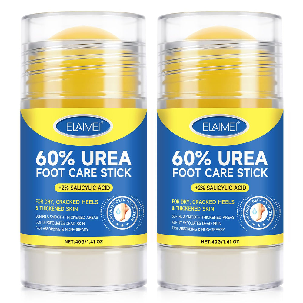 Flasture 60% Urea stick applied to cracked heels for deep moisture.