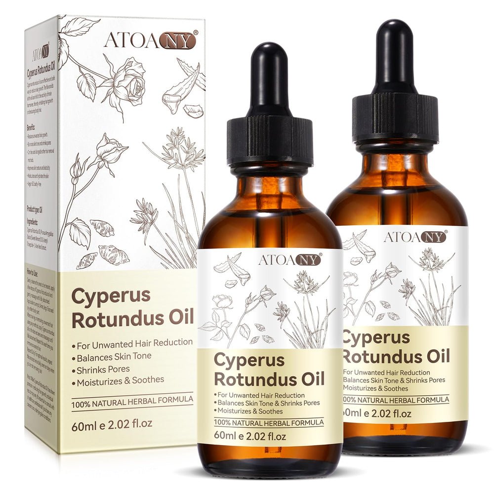 Flasture cyperus-rotundus oil bottle demonstrates post-removal hydration benefit.