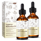 Flasture cyperus-rotundus oil bottle demonstrates post-removal hydration benefit.