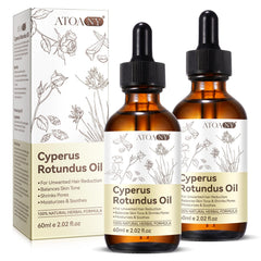 Flasture cyperus-rotundus oil bottle demonstrates post-removal hydration benefit.