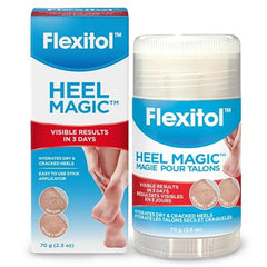 Flexitol Heel Magic shea butter detail emphasizes deep moisturizing for dry feet
