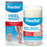 Flexitol Heel Magic tube application shows easy-to-use balm for dry heels