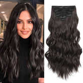 Fliace clip-in hair extensions set of six pieces for fuller natural-looking volume.