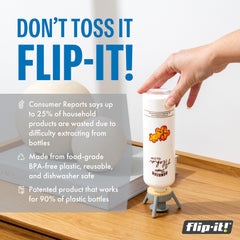 Flip-It adapter 33mm large enables universal compatibility for most bottles.