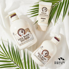 Flor de Man Cosmocos Somang Milk Body Lotion cap close-up, easy to grip for quick application