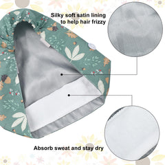 Floraltop satin lined scrub cap side view emphasizes breathable comfort for daily wear