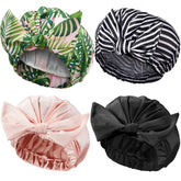 Floraltop striped bowknot nylon shower cap keeps hair dry and comfortable