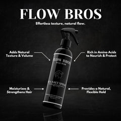 Flow Bros Sea Salt Spray after use delivers touchable, non-sticky texture.