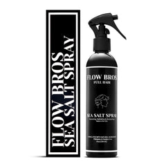 Flow Bros Sea Salt Spray bottle showcases the lightweight formula for beachy texture.