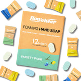 Flowcheer refill tablets 12-pack showcase variety for easy home refills and reduced waste.