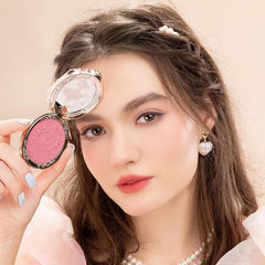 Flower Knows Berry Mary blush swatch shows rosy tone for warm-cheek glow