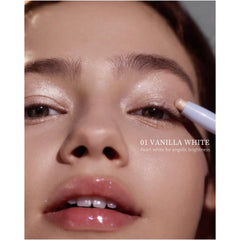 Flower Knows Shell's Jewel Vanilla White swatch brightens with pearlescent glow