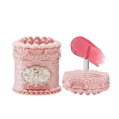 Flower Knows Strawberry Cupid Cake Lip Cream jar close-up showing playful dessert design and vibrant color for everyday wear