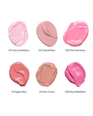 Flower Knows Strawberry Cupid liquid blush blend swirl shows buildable color.