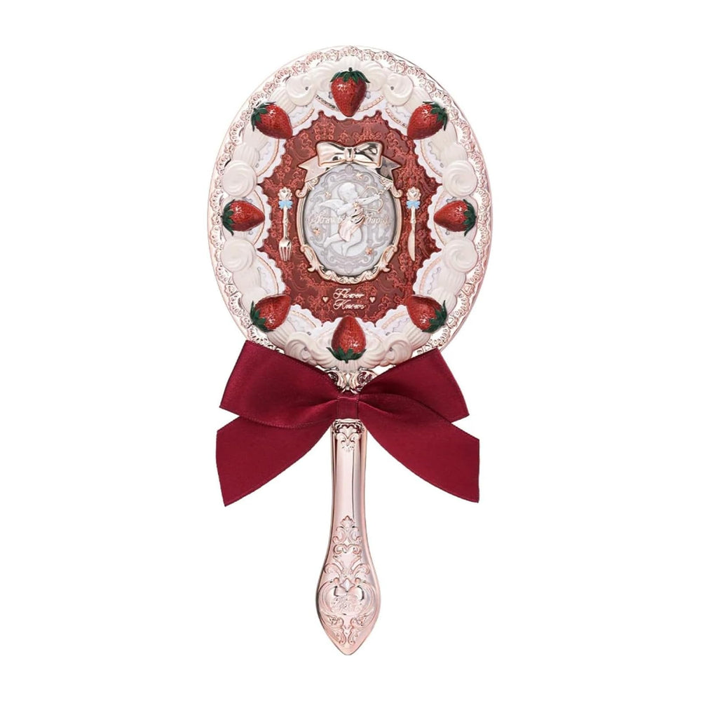 Flower Knows strawberry Cupid motif mirror for daily makeup touch-ups and charming display.