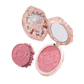 Flower Knows Strawberry Rococo embossed blush compact shows luxurious decorative design for gifting