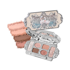 Flower Knows Swan Ballet palette front view for on-the-go makeup