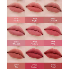 Flower Knows Velvet Matte finish texture swatch demonstrates airy, comfortable matte feel