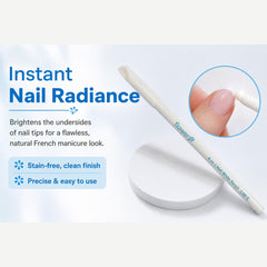 Flowery close-up of pencil tip for precise under-nail whitening