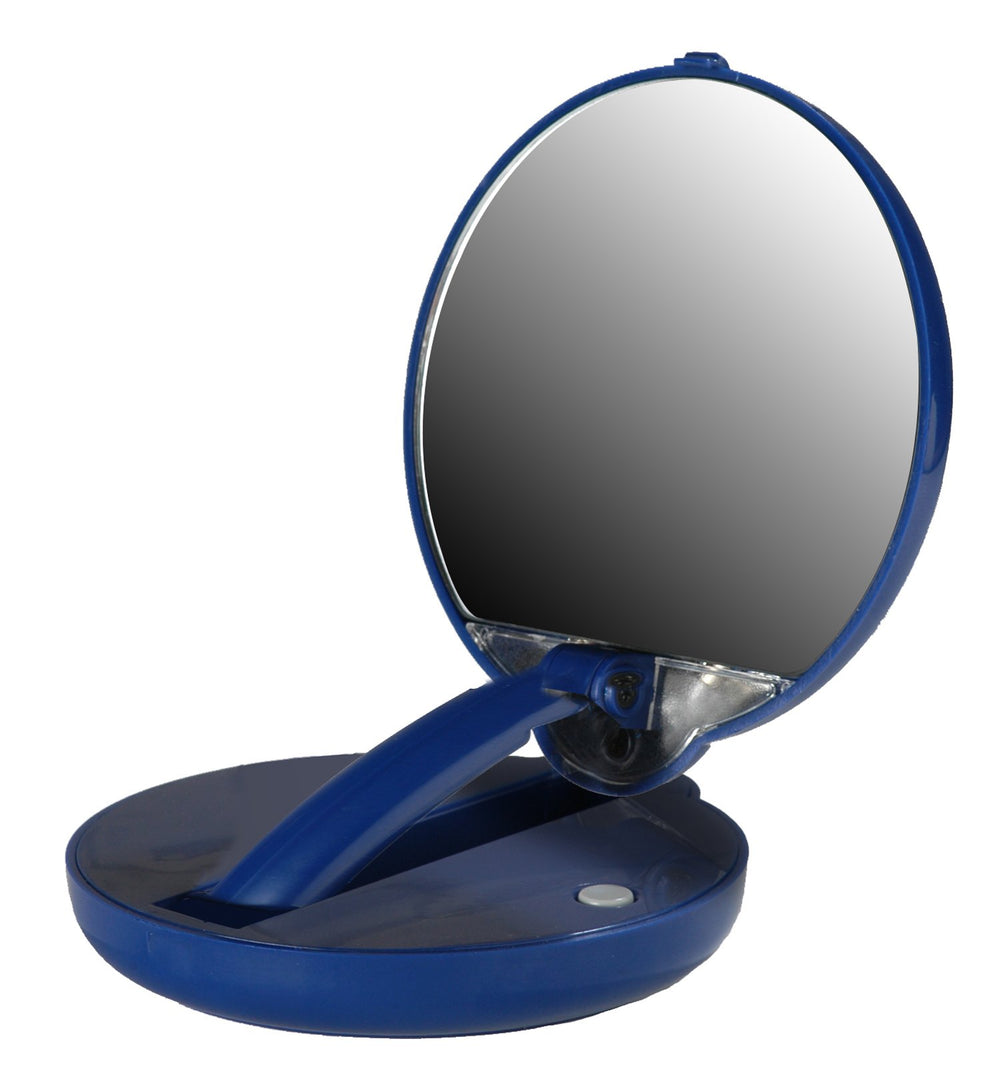 Floxite Mirrormateadjustcompact 15× magnification blue front view for precise grooming.