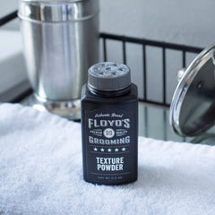 Close-up of Floyd's 99 Hair Styling Powder texture for definition