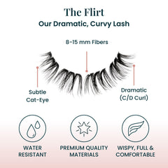 FlutterHabit The Flirt Lashes application at the base suggests natural integration.