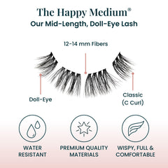 FlutterHabit The Happy Medium Lashes pre-cluster design close-up for fast application