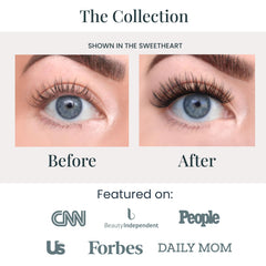 FlutterHabit pre-clustered lashes application: effortless setup with lightweight comfort.