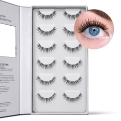 FlutterHabit Water Lily Lash Clusters close-up reveals natural doll-eye lashes.