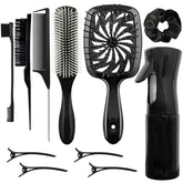 FlyLanyards detangling brush eases knots for all hair types.