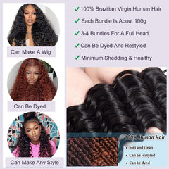Flyzhuim Deep Wave Bundles dense weft for secure, tangle-free installation.