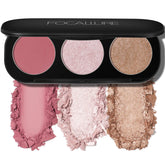 FOCALLURE 3in1 palette outer packaging—compact travel-friendly beauty essential.