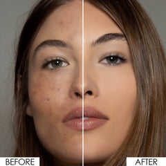 FOCALLURE compact open with swatch demonstrates buildable coverage and smooth skin.